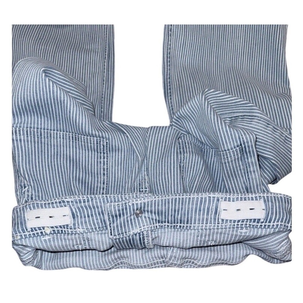 Abercrombie Kids High Rise Wide Leg Striped Jeans Blue White Size 13/14 Regular - Picture 10 of 12